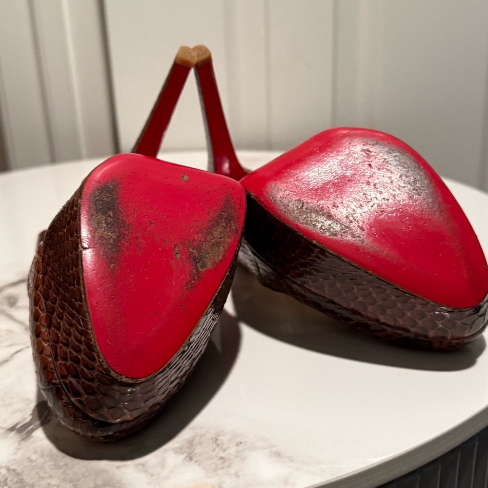 Christian Louboutin Python Slingback Sandals - image 8